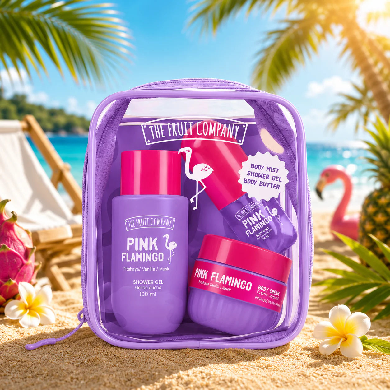 Travel Bag Summer Pink Flamingo - The Fruit Company