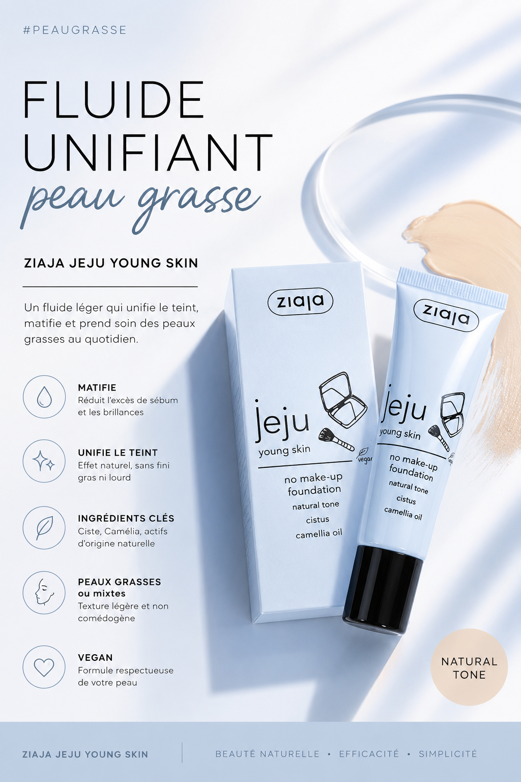 Fluide Unifiant pour Peau Grasse à Imperfections / crème matifiante