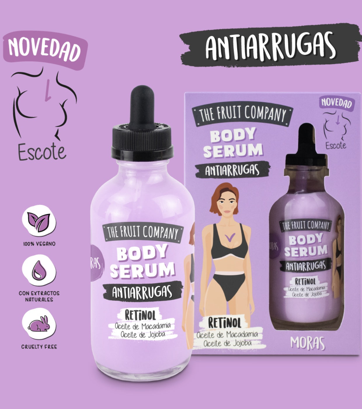 Sérum Anti-Rides pour le Décolleté Mûres rétinol - The Fruit Company